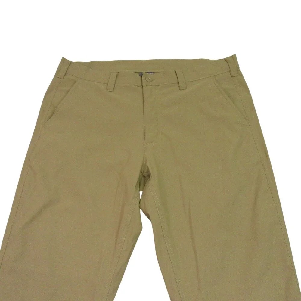Eddie Bauer Mens Chino Tech Pants‎ 38 X 32 Tan Khaki Stretch Nylon Flat Front